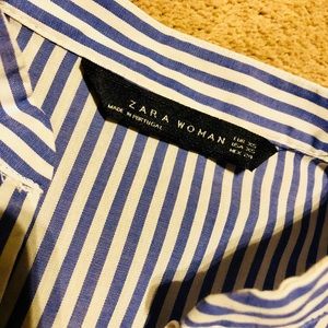 Blue & White Striped Zara Woman Tunic